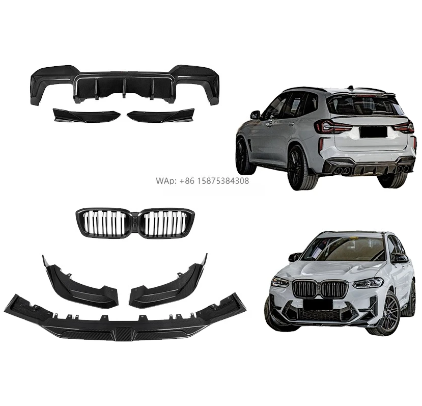 

New Carbon Fiber Body Kit for F97 X3M 2022-2024 Front Diffuser Spoiler Rear Diffuser Grill Rearview Mirror Cover Kit