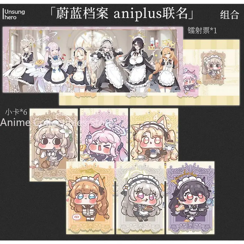 Anime archivo azul Misono Mika Iochi Mari Yurizono Seia Cosplay billete láser marcapáginas tarjeta pequeña regalo de dibujos animados