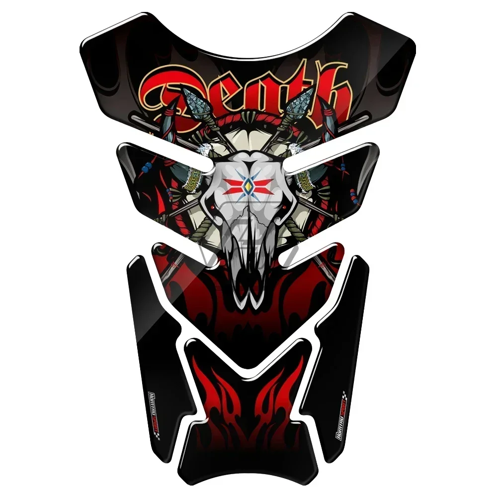 Universal 3D Motorcycle Tank Pad Gel Protector Sticker Death Grim Reaper Skull Tankpad