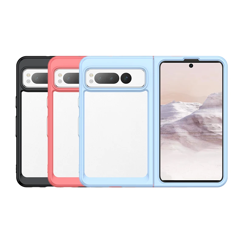 For Google Pixel Fold Case Luxury Silicone Clear Bumper For Pixel Fold Capa TPU Shockproof Case For Google Pixel Fold Cover