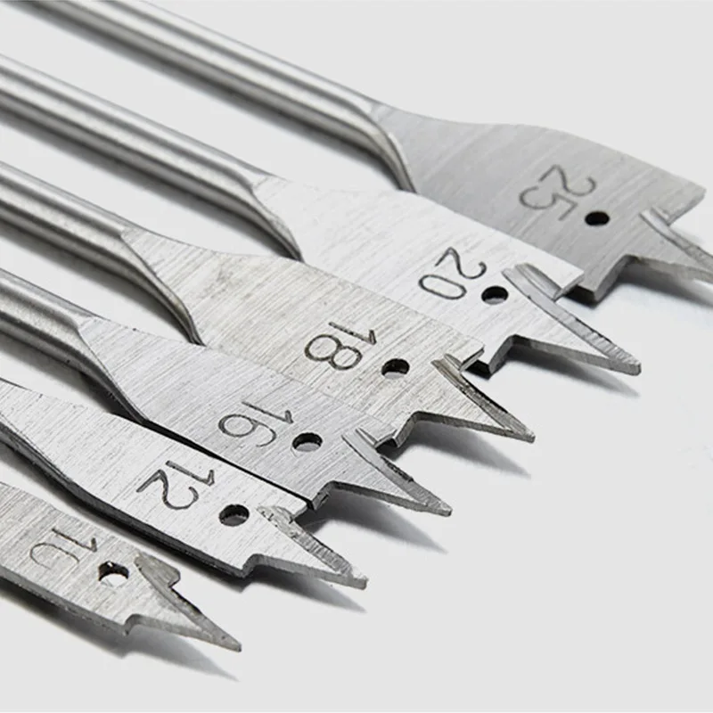 Conjunto de brocas planas para madeira, 6 peças, 10-25mm, para trabalhar com madeira plana, furo sextavado, 1/4 placa de madeira