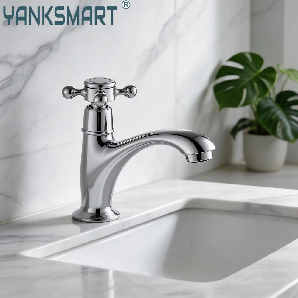 

Смеситель для ванной YANKSMART, однорычажный, для раковины, настольный, для умывальника, кран для холодной воды, насадка для ванны/раковины
