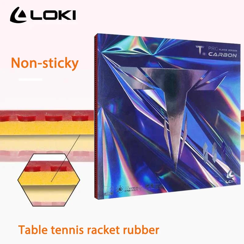 LOKI T3 Carbon Rubber ITTF Approved Astringent Sponge Table Tennis Rubber Pips-in Hard Non-sticky Pingpong Rubber forFast Attack