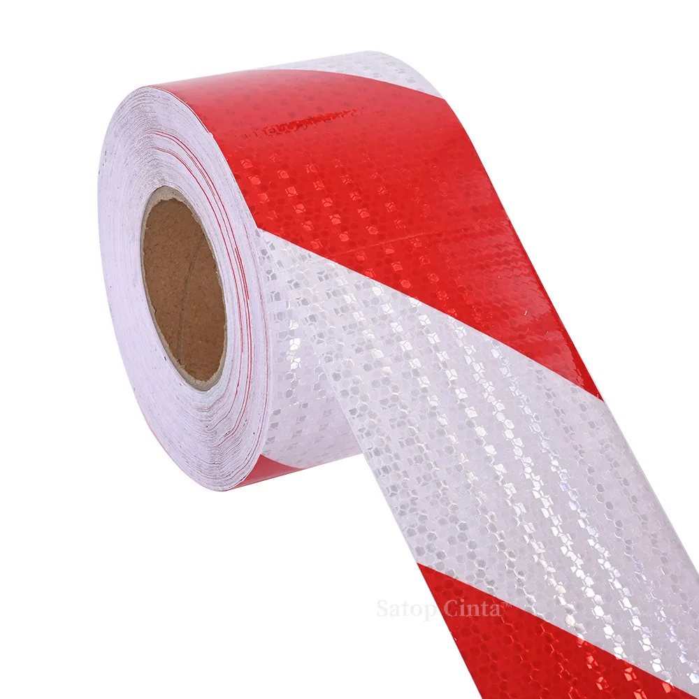 10cm*10M High Visibility Twill Reflectors Stickers Bright Left White Red Self-adhesive PVC Reflective Safety Tape For Trucks Car