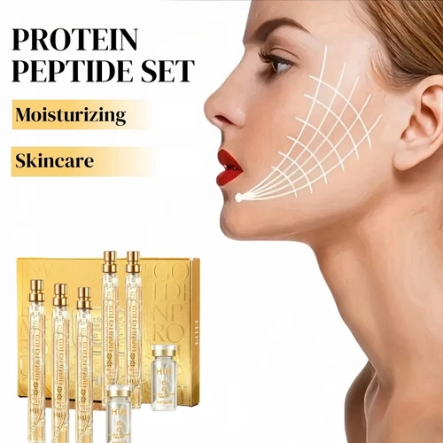 Hilo de levantamiento facial soluble, esencia facial de colágeno, péptido de hilo dorado, esencia facial, utilizada para la piel antienvejecimiento y reafirmante