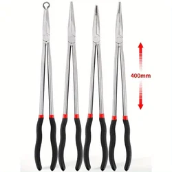 1Set 16inch Multi-purpose Long Nose Pliers Straight Needle Nose Pliers 25 / 45 Degree Curved