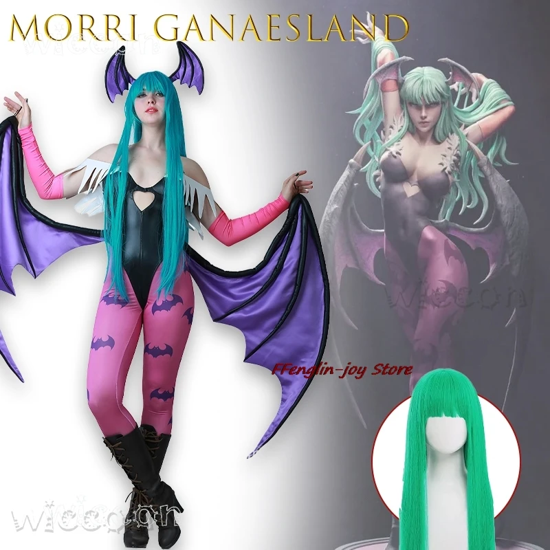 Disfraz Halloween AMiccos Game Tumes Women's Game Heart Hollow Top Morrigan أزياء تنكرية Mujer niña