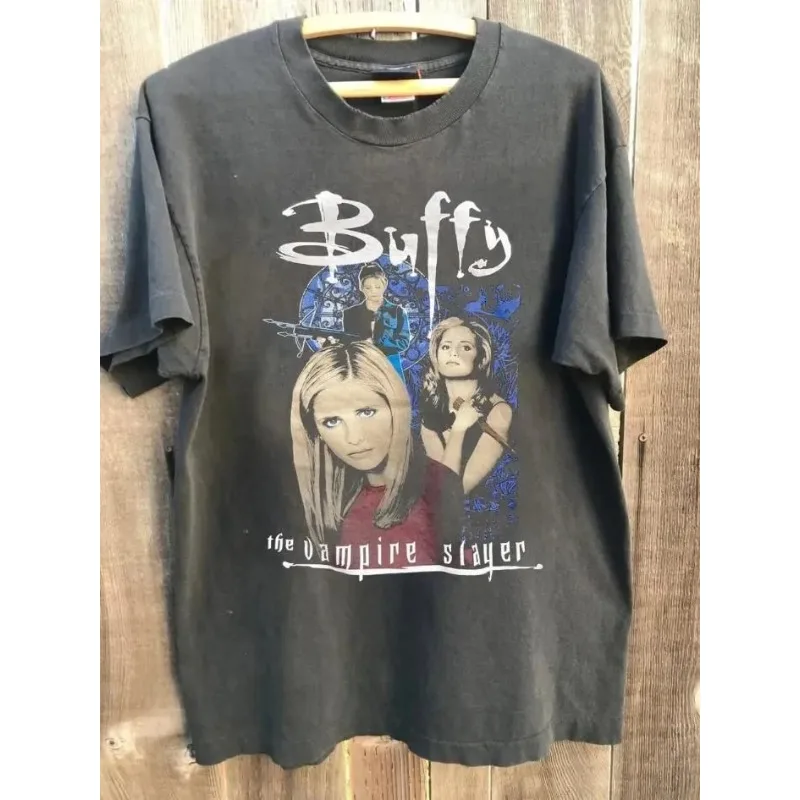 Vampire Hunter Buffy T-shirt Retro Personalized Casual T-shirt Women's T-shirt Summer New Unisex Casual Cotton T-shirt