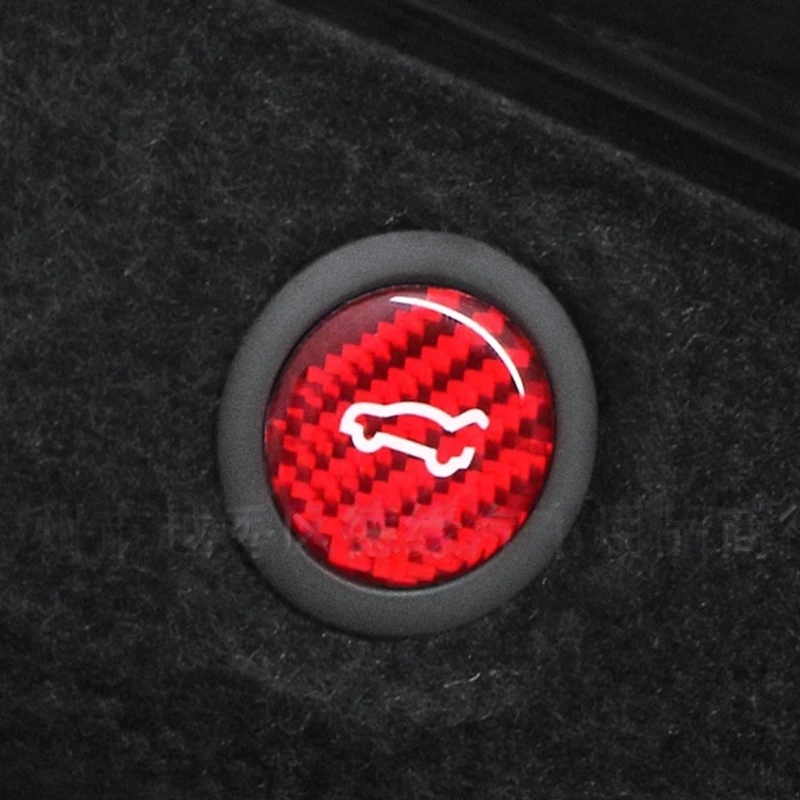 H3CE Carbon Fiber Trunk Button Cover Open Close Button Reminder Sticker Decoration