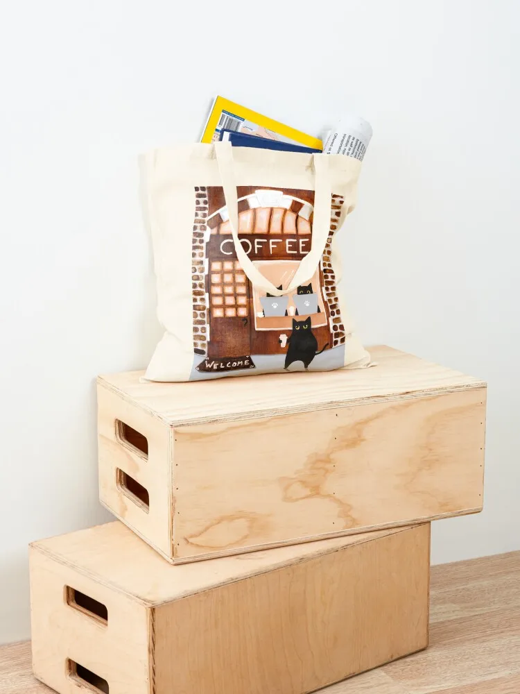 Coffeehouse Cats Tote Bag shopper bag women canvas Women's shopping bag Handbags women women