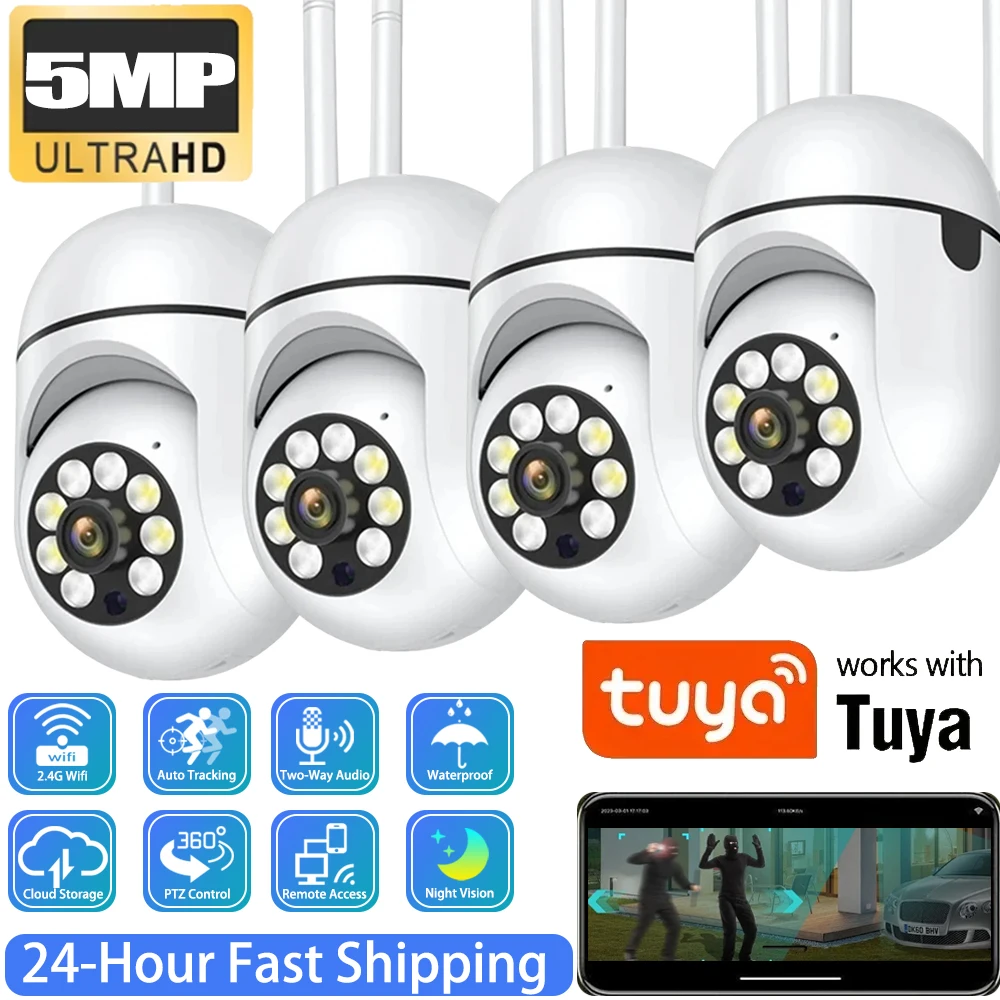 5MP Tuya Smart Life Indoor Camera Smart Home Security Video Wireless Two Way Audio Mobile Motion AI Cloud Mini Wifi Smart Camera