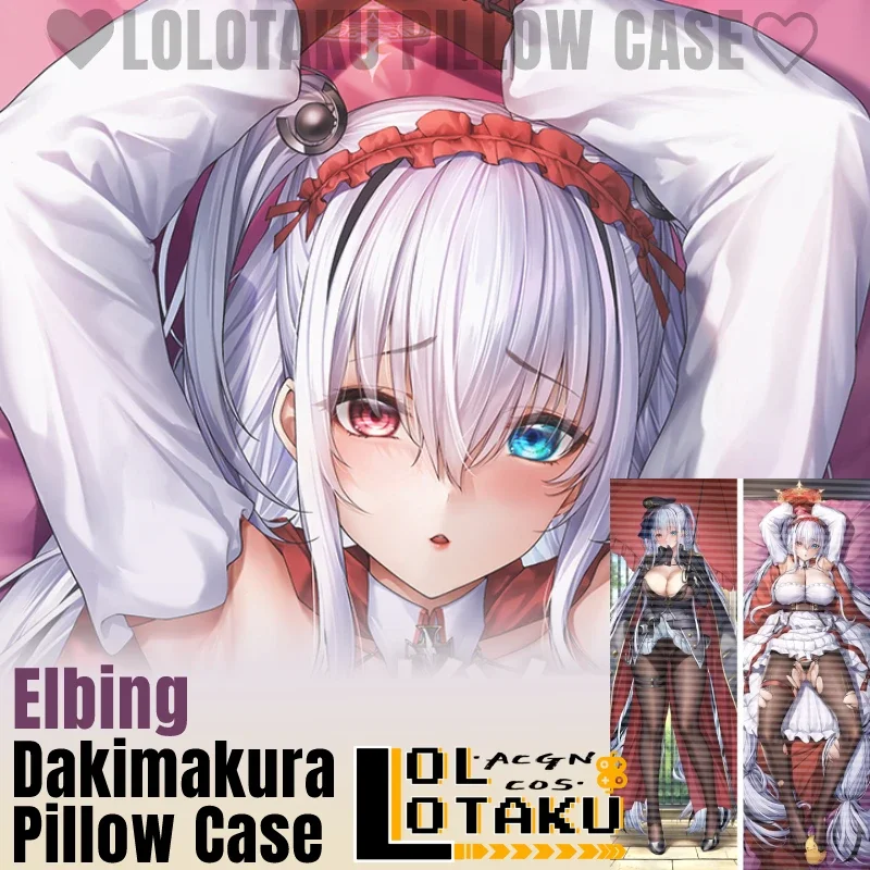 Elbing Dakimakura Azur Lane juego Sexy funda de almohada de doble cara abrazando funda de almohada de cuerpo completo funda de cojín ropa de cama para el hogar regalo de decoración