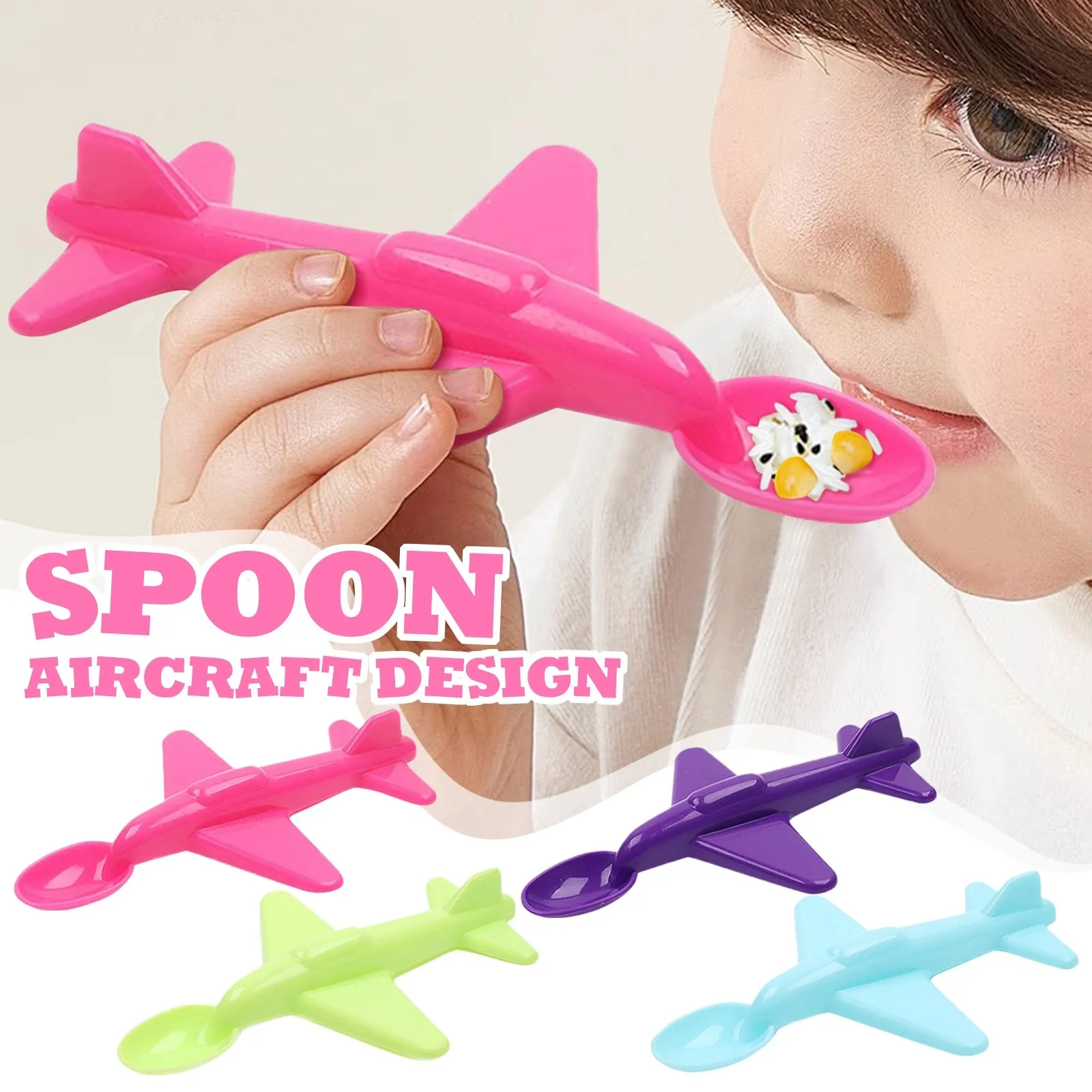 Airplane Shape Feeding Spoon For Baby Feeding Spoon Cute Tableware Safe Utensils Toddler Silicone Cutlery Training Spoon