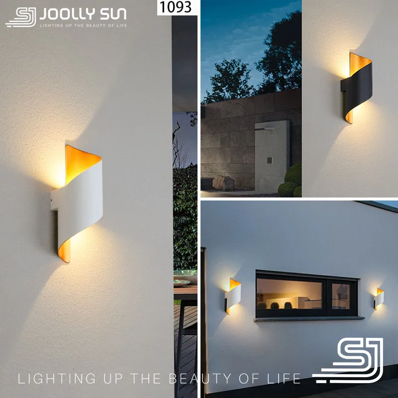 JoollySun Wall Light Outdoor Lamp Home Decor Lighting for Balcony Garden LED Waterproof Aluminium Modern Wall Mounted Sconces