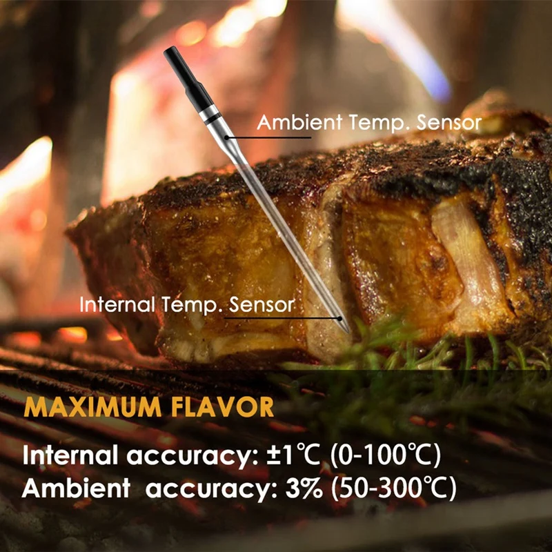 Wireless Food Meat Thermometer Smart Digital Bluetooth BBQ Thermometer For Kitchen Cooking Oven Grill