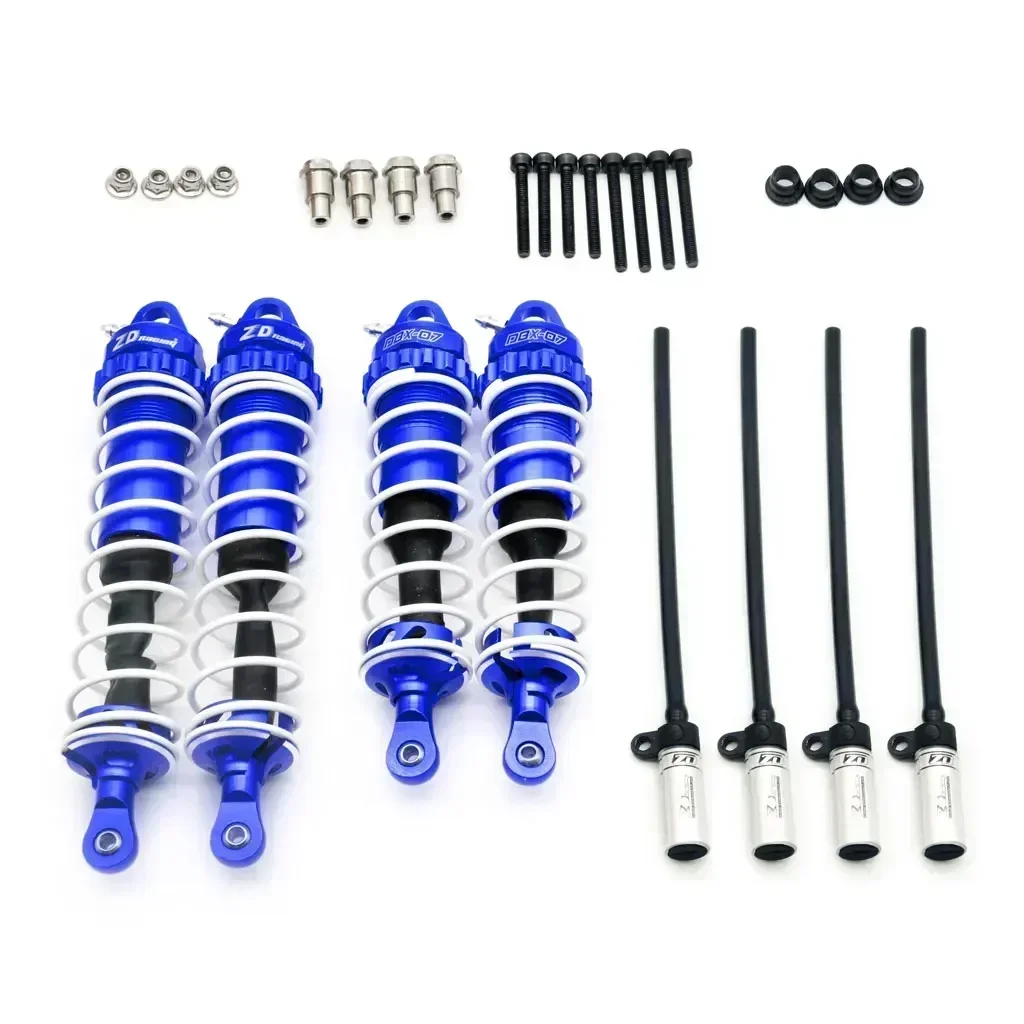 4PCS ZD Racing RC Car Shocks Absorber Damper Kit for 1/7 RC Losi Mojave DBX-07 Desert Buggy Metal Front and Rear RC Car Parts 3