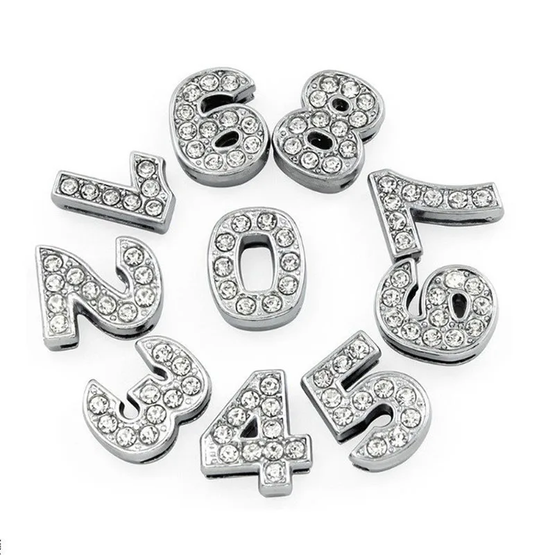 DIY 10MM Inner Diameter Rhinestone Custom Letters DIY Making Accessories Fashion Jewelry Findings & Components