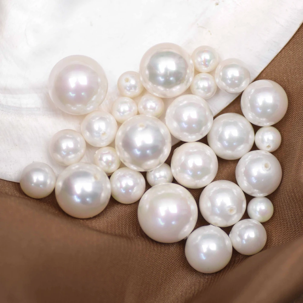 

Wholesale Imitation South Sea Pearl Shell 4-16mm Colorful White Half Hole Beads for Made Earrings Pendants Necklaces Diy Parts