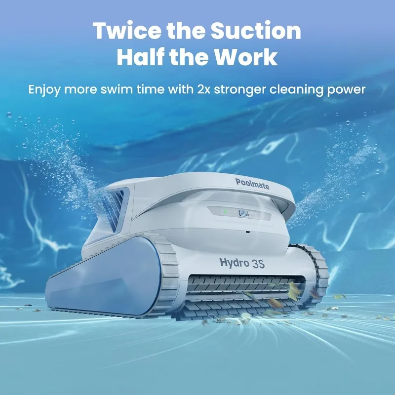 Hydro 3S Cordless Robotic Pool Vacuum for Inground Pools, 4 Cleaning Modes, App Control,300 Mins ECO Mode,Dual Centrifugal Pumps