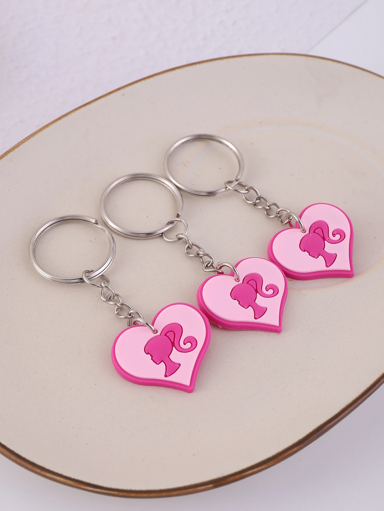 17pcs New PVC  Heart KeyChain,  Fashion Cute Key Ring Purse Bag Backpack  Accessories, Valentine\'s Day Gift For Men And Wmeon