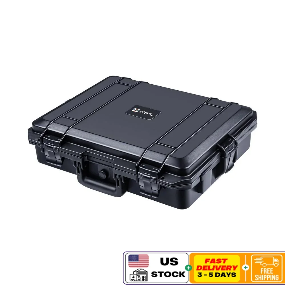 Waterproof Hard Case Foam Interior 18.1x14.2x5.1 inch Camera Laptop ElectronicsIP67 Dust Water Proof Resin 2 Foam Pieces