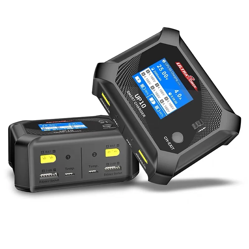 

For New Super Power UP10 Intelligent Balance Charger AC100W/DC200W 2.4 Inch IPS Screen/AC/DC Dual Mode/dual Channel Fast Charger