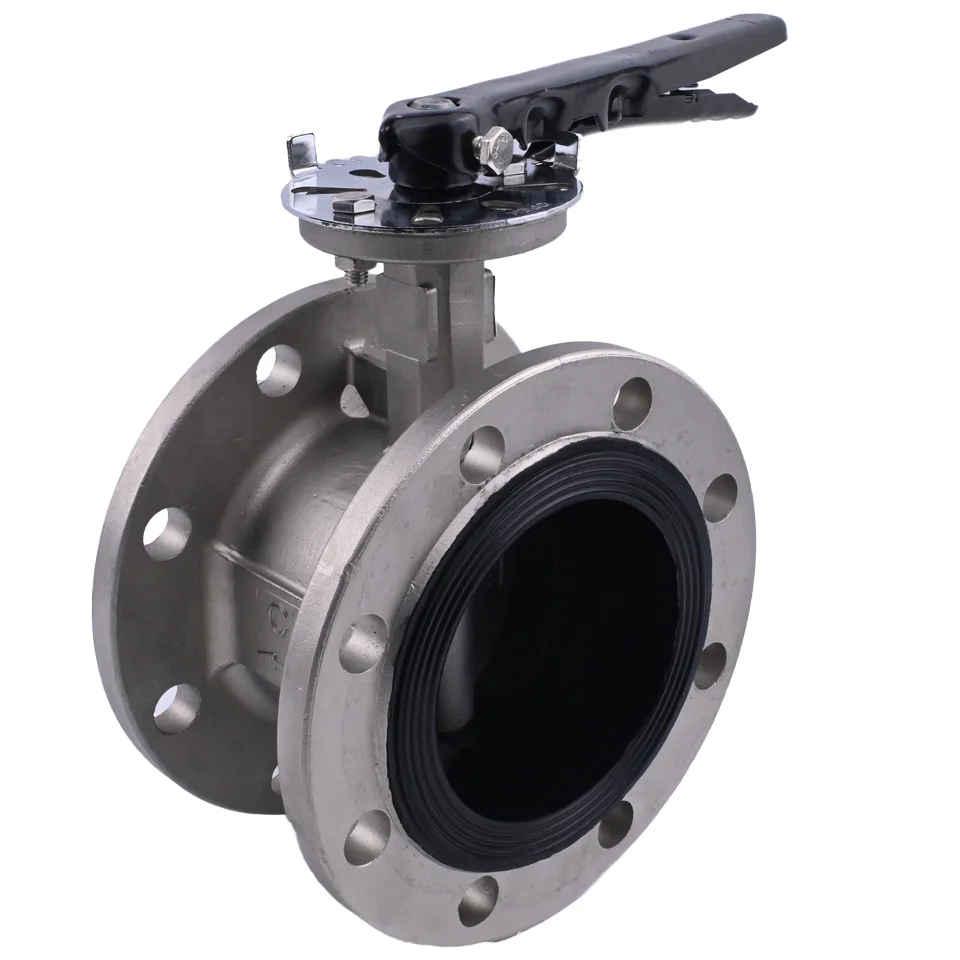 Manufacturer Custom Handle Flange Butterfly Valve Stainless Steel Body with EPDM 45 Stainless Steel Pneumatic Application