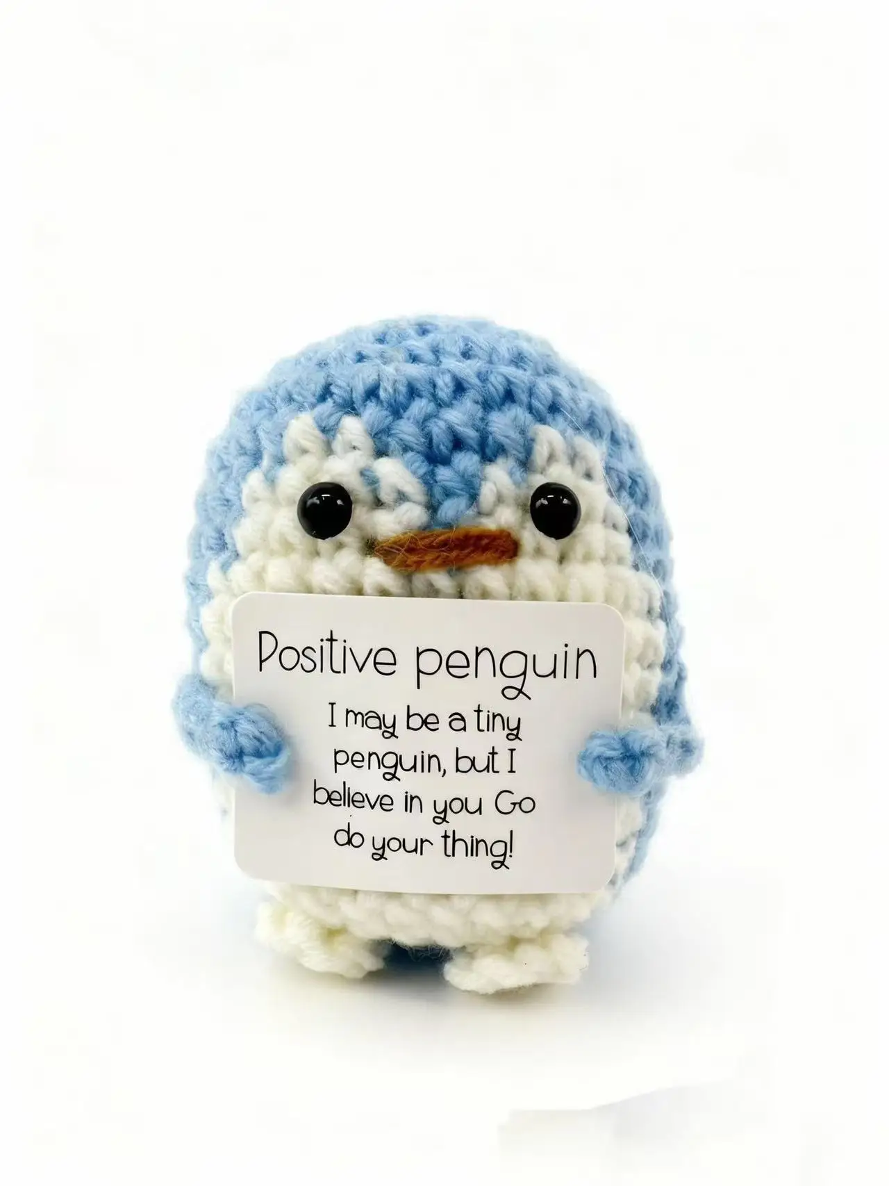 Positive Crochet Baseball Bat Doll with Card, Handmade Decor Gift