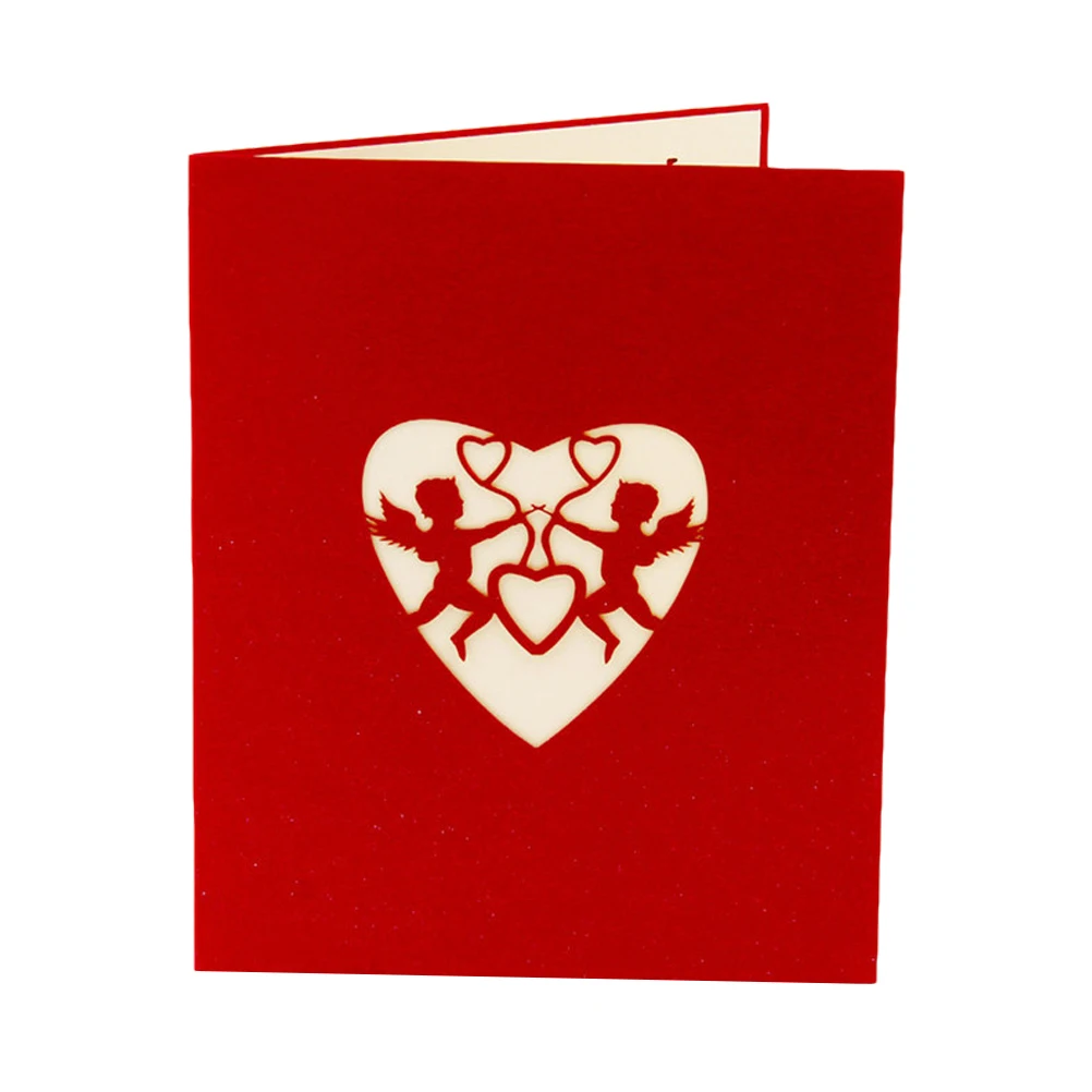 

Valentine Heart Shaped Greeting Cards 3D Design Loving Blessings Memo Gifts Wedding Decor Xmas Themed DIY Postcards Ideal