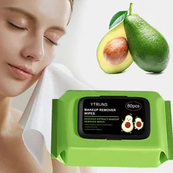 80 PCS Avocado Scented Makeup Removing Wipes - Deep Cleansing, Travel-Friendly, Single-Use