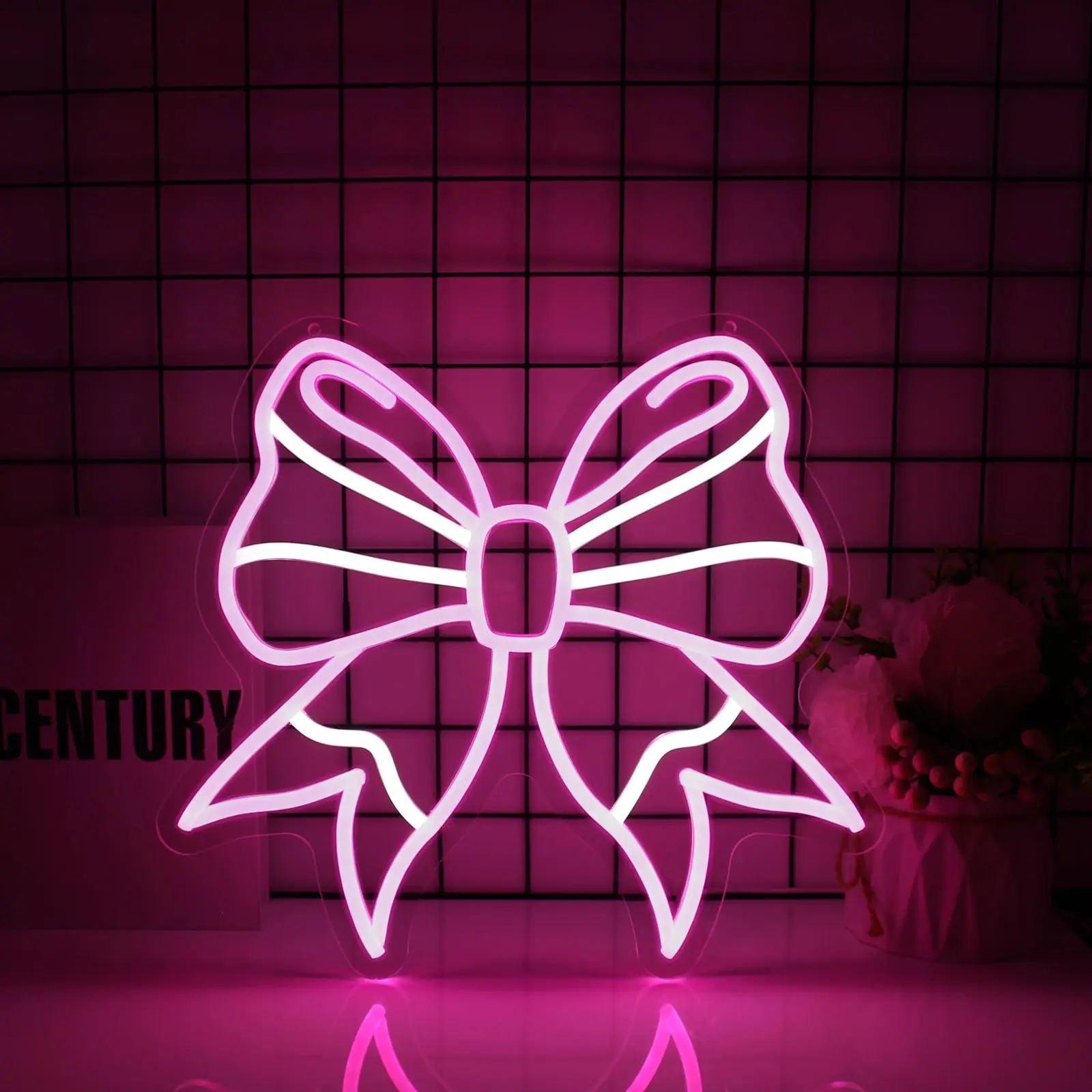 

Bow Neon Sign Led Neon Lights Neon Signs for Wall Decor Light Up Sign for Birthday Party Club Gift