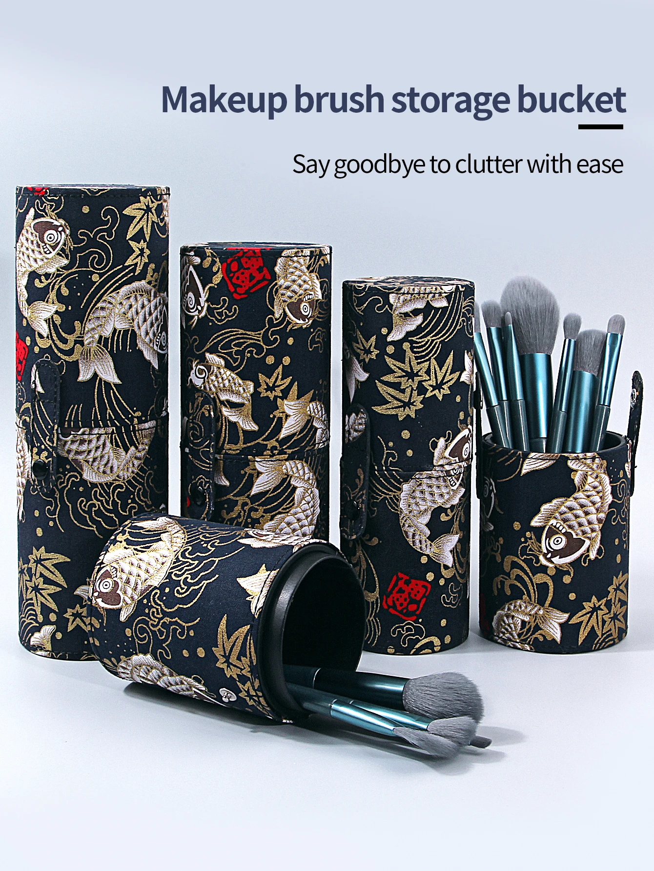 Porte-pinceau de maquillage portable avec couvercle, étui de voyage, rangement pour pinceaux de maquillage, E27