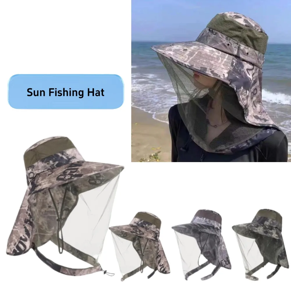 Mosquito Hat With Hidden Net Mesh Repellent Insect Bee Protection Men Women Outdoor Sunscreen Fishing Cap