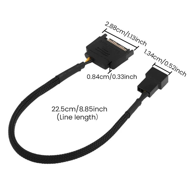 Laptop SATA 15 Pin to 3 Pin 4 Pin Cooling Fan Cable Mainboard CPU Fan Adapter Connectors