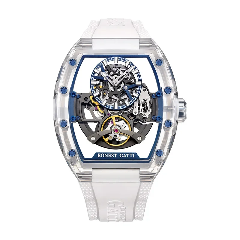 BONEST GATTI watch men's double-sided hollow automatic mechanical watch acrylic tourbillon watch