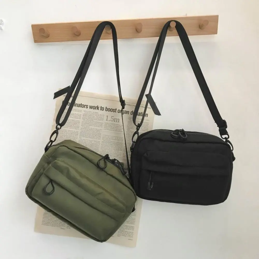 

Fanny Packs Nylon Square Bag Korean Style Zipper Sling Crossbody Bag Large Capacity Solid Color Versatile Waist Pack Shopping