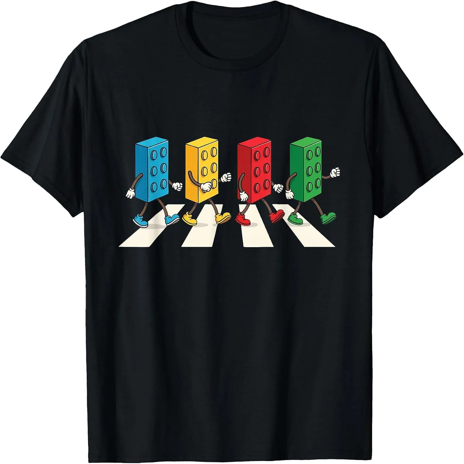Building Blocks Zebra - Brick Builder Block Building T-Shirt 100% cotton short sleeve tee