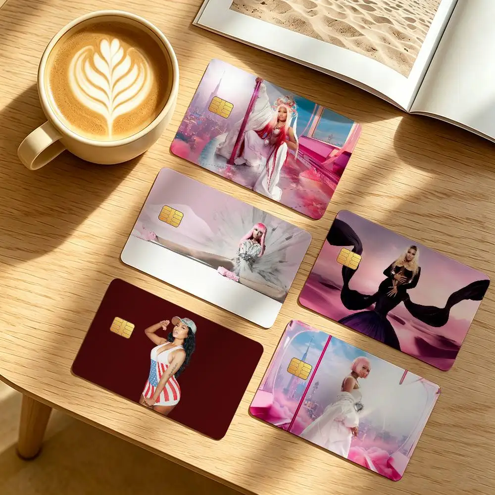 Rapper Nicki Minaj 4Pcs Waterproof Scratch Resistant Card Skin Stickers Fashion Decorative for Credit Debit Bank