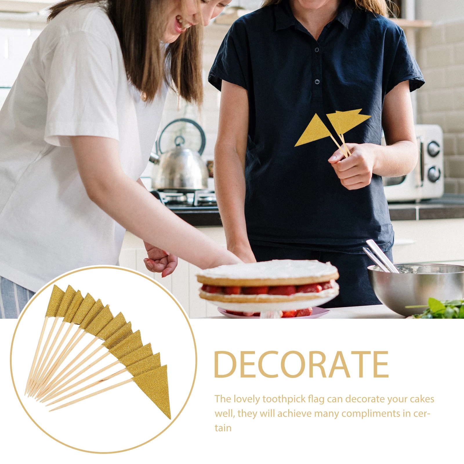 

12Pcs Cake Flag Toothpicks Decorations Fruit Picks Cocktail Toppers Appetizer Flags Food Flag Toothpick Flags