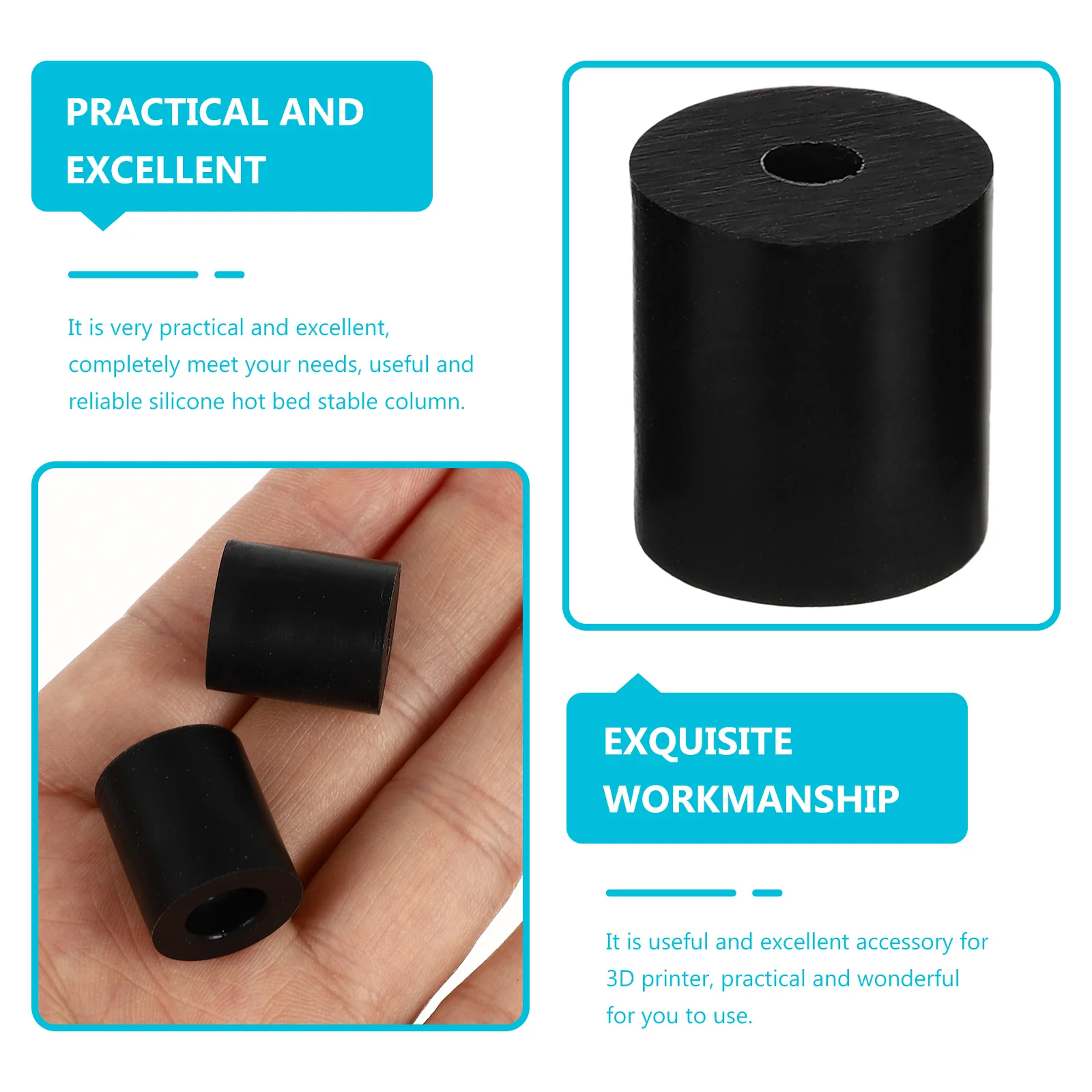 

10Pcs Hot Bed Leveling Column Silicone Heat-Resistant Stable Mounts Wear-Resistant Buffer 3D Printer Heatbed Accessories