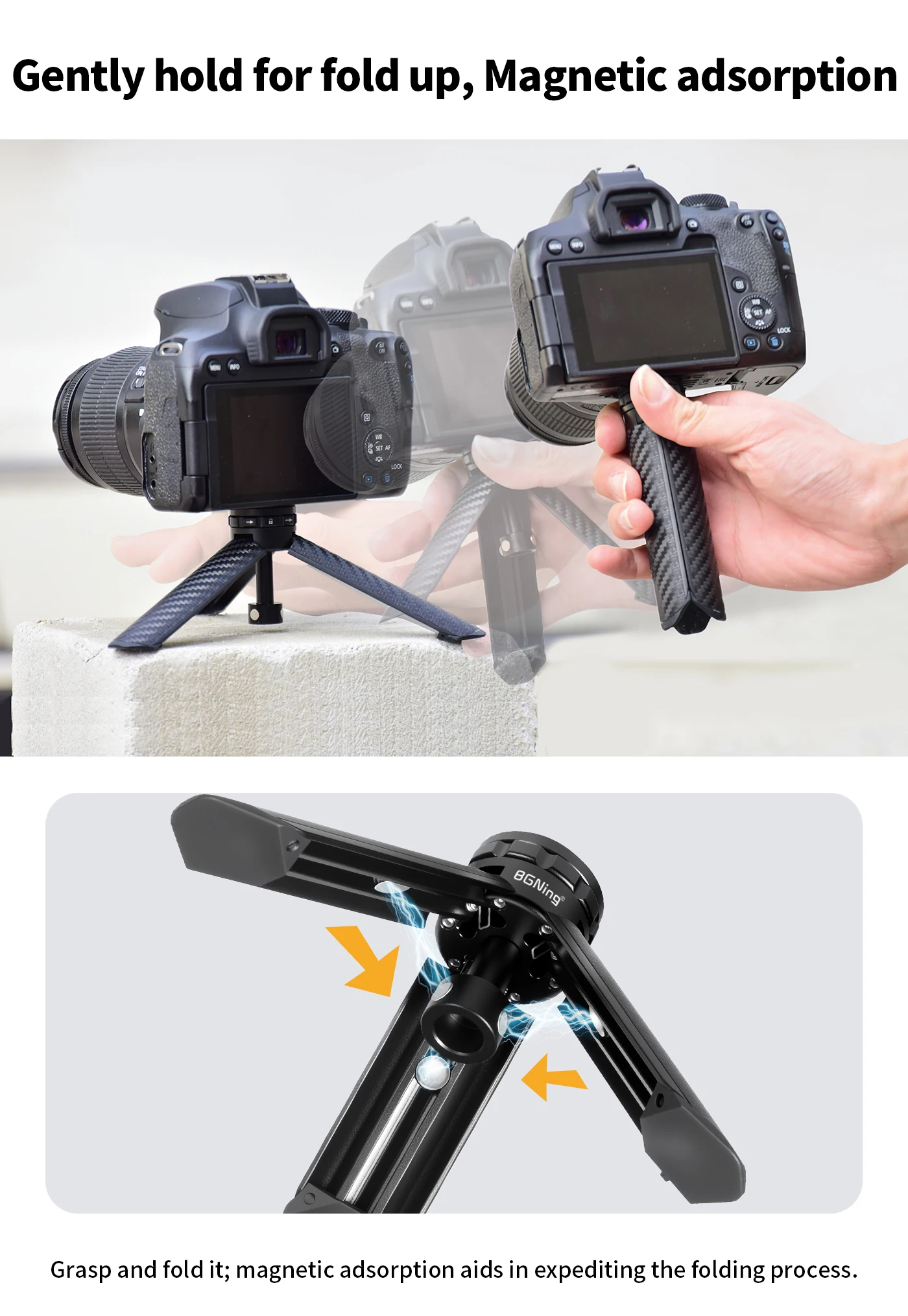 Mini-Vlog-Stativhalterung mit 1/4-Zoll-Adapter für Gopro Insta360 X6 X5 Air OSMO 360 II Action 5Pro Einbeinstativ Selfie-Stick-Stange – Detail 5