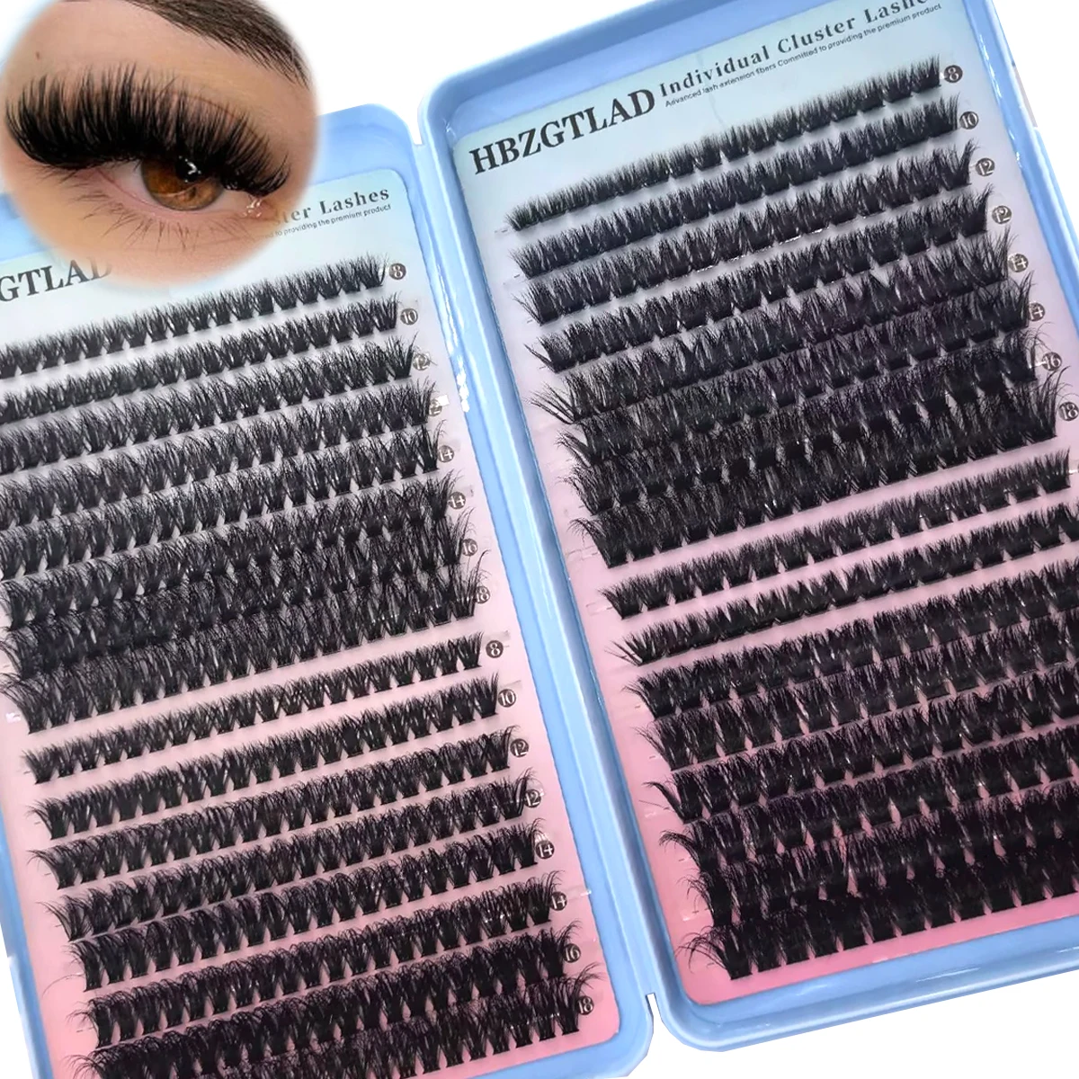 HBZGTLAD 30D-100D Fluffy Thick Eyelash Clusters  Wispy Individual Lashes Mix Eyelash Extensions False Eyelashes