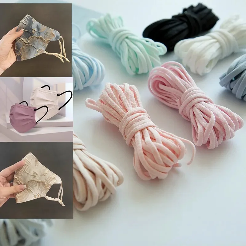 

50 Meters Colorful Baby Soft Mask Elastic Band 5mm Hollow Soft Apparel Accessories for Mask