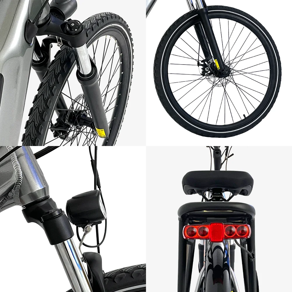OEM ODM USA EU Customizable Logo Color Hot Selling 27.5*2.0 Fat Tire 36V/250W Electric City Bicycle For Commuting In China