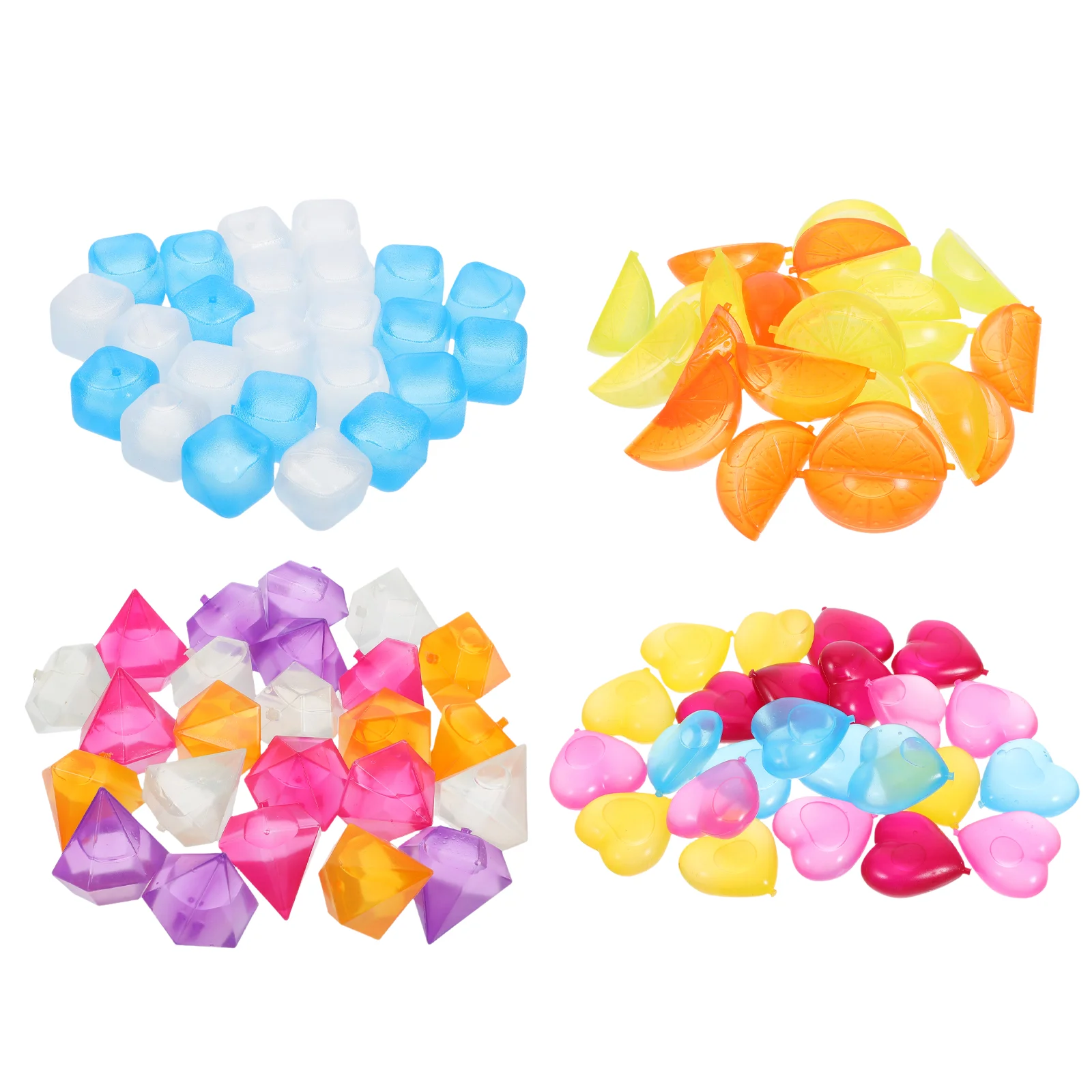 96pcs Reusable Ice Cubes Refreezable Plastic Ice Cubes Washable Fake Clear Ice Cubes For Vase Fillers Table Scatter Party Favor