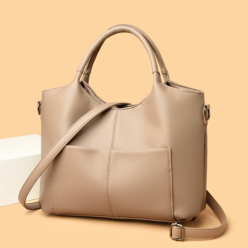 

High Quality Large capacity Leather Women Tote Bag Designer Soft Leather Ladies Shoulder Crossbody Bag Fashion Female Handbags