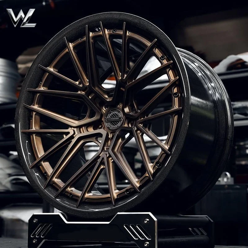 Forged Aluminium Alloy Wheels Carbon Fiber Lip Matte Bronze Finish New Luxury high-end customization