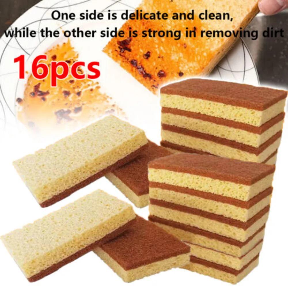 16Pcs Eco-Friendly Plastic Free Kitchen Sponge 100% Biodegradable Compostable