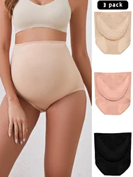 3 Pack set High-Waist Maternity Underwear Breathable Belly Support Women's Comfortable Cotton Panties for Pregnant Ladies