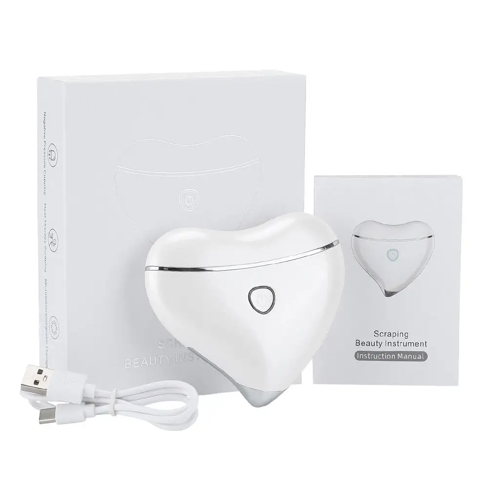 USB充電式美顔器 ボディマッサージャー 振動加熱 顔 ネック リフトアップ 痩身 グアシャ